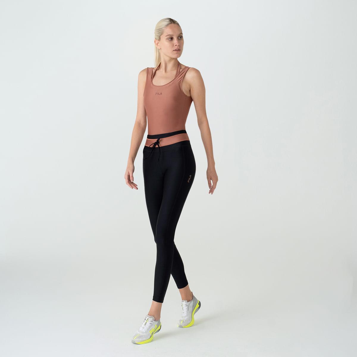 Calça Legging Fila Studio Shine Melange - Feminina em Promoção