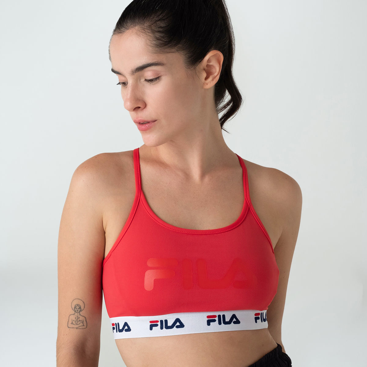 Top Feminino Nadador Básico Elástico com Logo Underwear Calvin