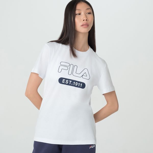 Camiseta Fila Letter Outline Feminina