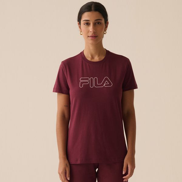 Camiseta Fila Regular Basic Outline Feminina