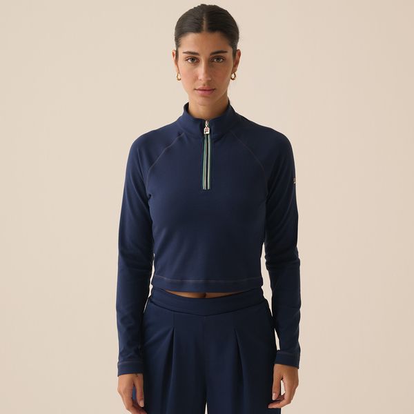 Blusa Manga Longa Fila Cropped Sport Club Feminina