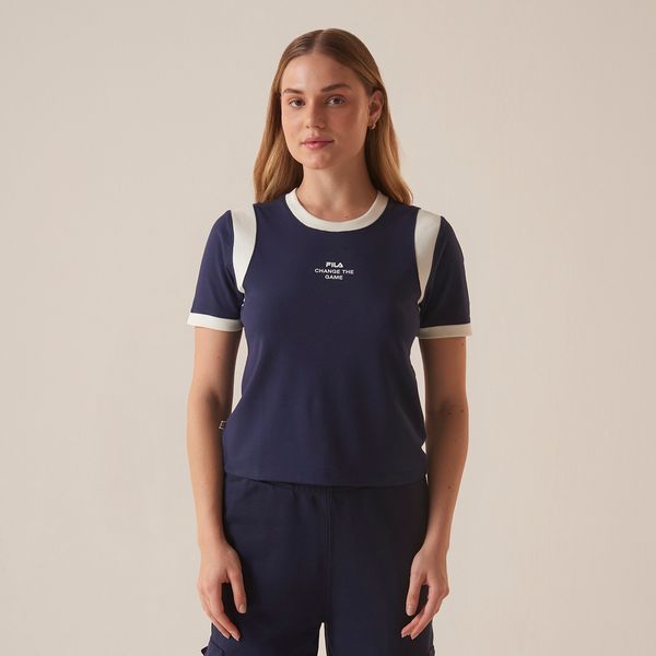 Blusa Fila Ribbed Letter Retro Feminina